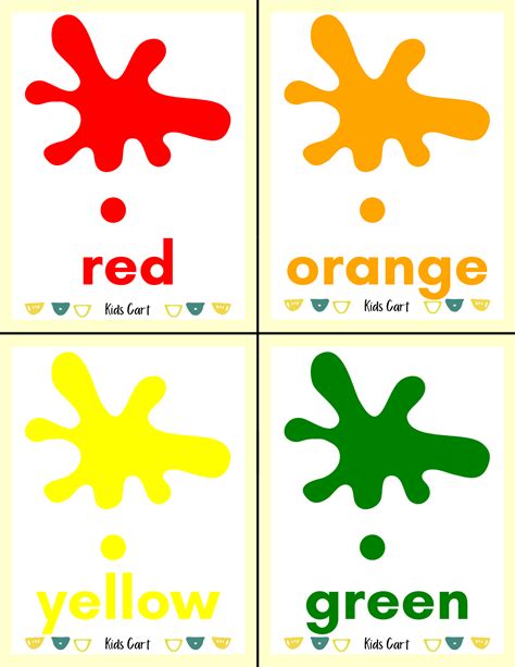 Printable Flashcards Colors