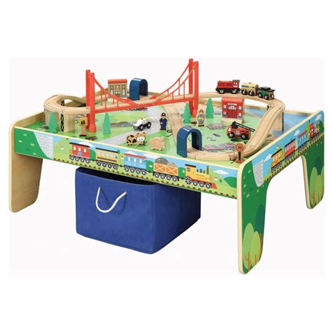 Brio 50-Piece Wooden Train Set with Activity Table and Storage for Kids - Walmart.com