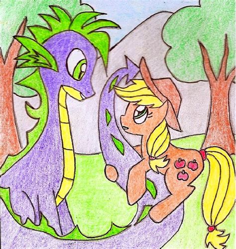 Spike-Applejack by fanshipping713 | Applejack, Mlp pony, Cartoon pics