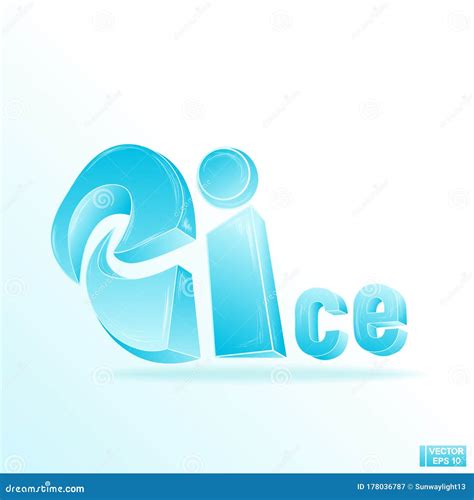 Ice logo, frozen letters stock vector. Illustration of diamond - 178036787