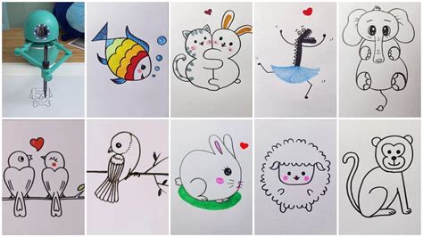 Easy Animals to Draw For Practice | Animal Drawing Kids | Cute Animal Drawings for Kids - YouTube