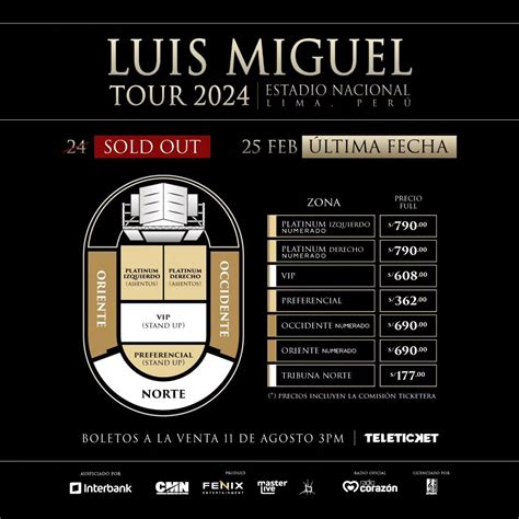 Precios Concierto Luis Miguel 2024 - Heida Kristan