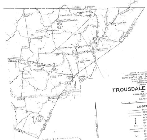 Map of Trousdale County Tennessee