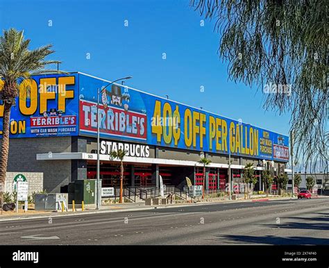 Las Vegas, NV, USA - May 12, 2024: Giant electronic Terribles gas ...