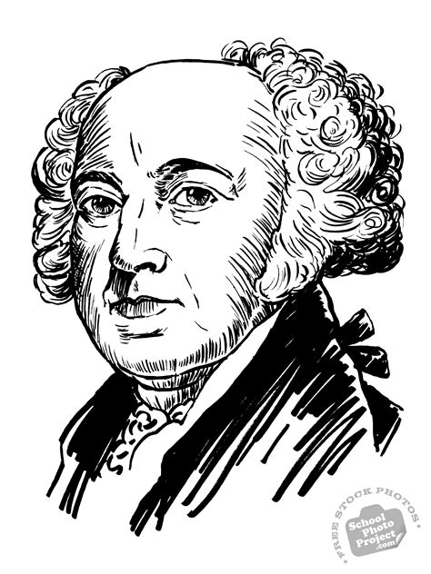 John Adams FREE Stock Illustration: U.S. President Portrait Royalty-Free Drawing Sketch