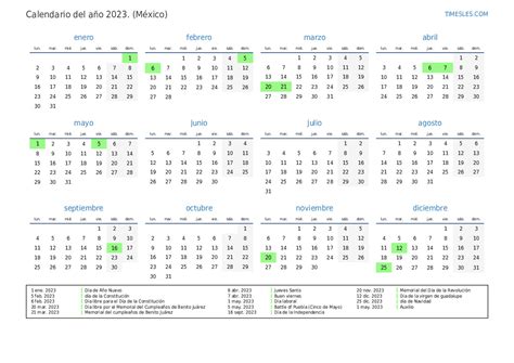 Calendario 2023 De Mexico Oficial Dias Feriados Festivos Y Cuando | PAITO WARNA