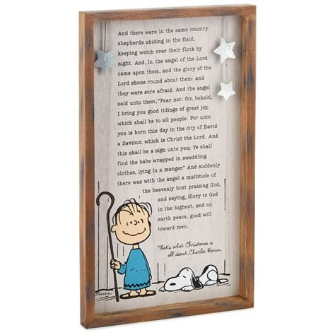 Hallmark Peanuts Linus' Christmas Speech Wood Sign Art Religious ...