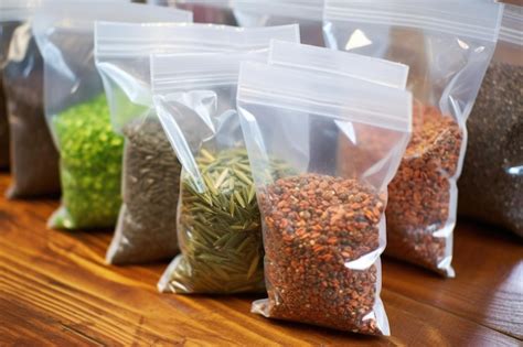 Premium AI Image | Horse feed pellets sealed in clear plastic bags