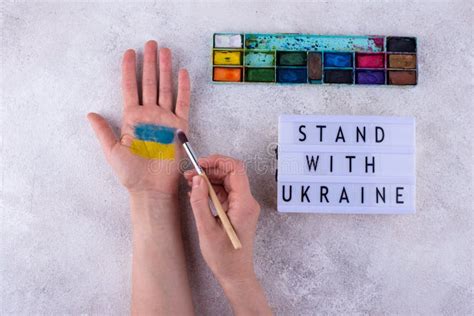 Stop War in Ukraine Concept with Flag Colors Stock Photo - Image of patriot, concept: 244480408