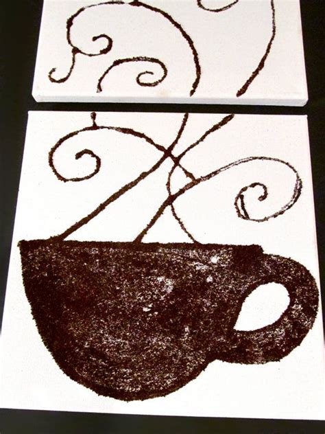 Real Coffee Grounds Art Set Of 2 12x12 Canvases by TheCommonRoom, $19.99 | Art set, Real coffee ...