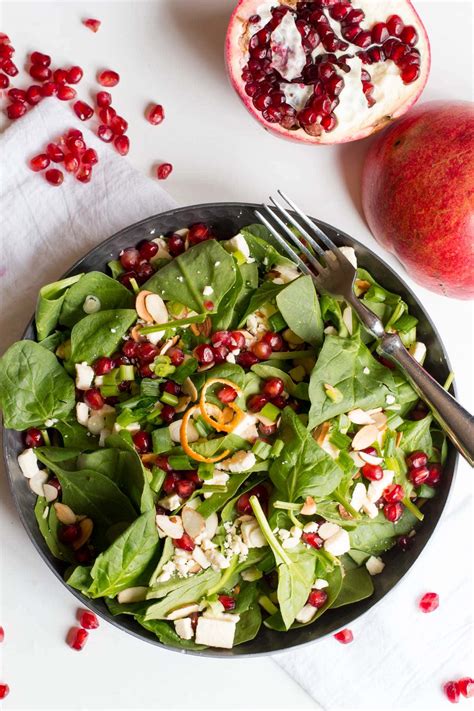 Spinach and Pomegranate Salad with Clementine Vinaigrette | Wholefully