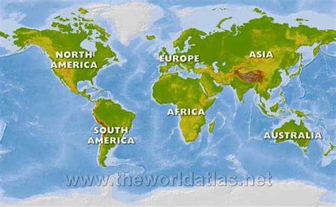 a world map with all the countries labeled