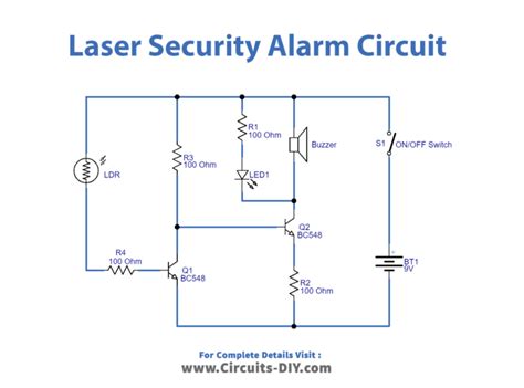 Laser Security Alarm Circuit using LDR