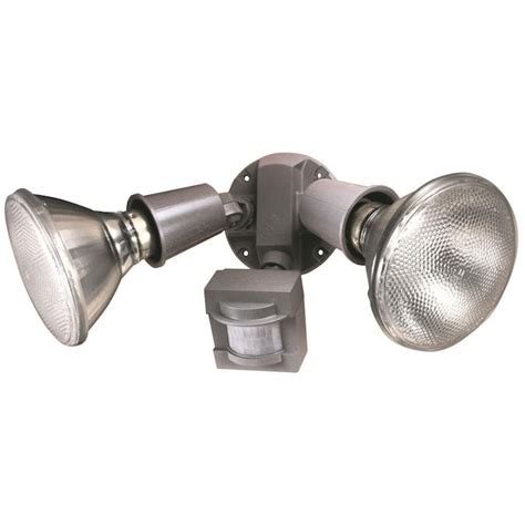 Heath Zenith 110-Degree Gray Hardwired Halogen Motion-Activated Flood ...