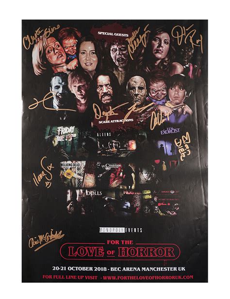 A2 For the Love of Horror 2018 Poster Signed by 10 Guests 100% Authentic + COA | eBay