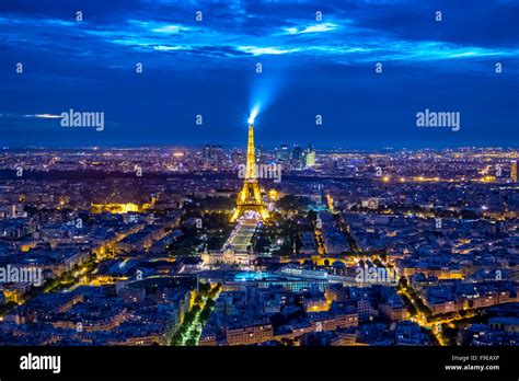 Paris night lights skyline hi-res stock photography and images - Alamy