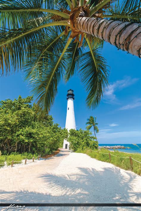 Cape Florida Lighthouse Key Biscayne Florida Under Coconut Tree | Royal ...