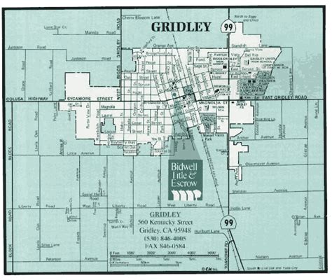 Map of Downtown Gridley, California | Gridley, Downtown, California