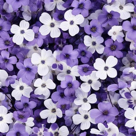 Premium AI Image | purple and white flowers are in a field of purple ...