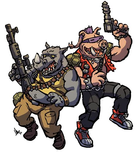 TMNT Rocksteady and Bebop by hugohugo on DeviantArt