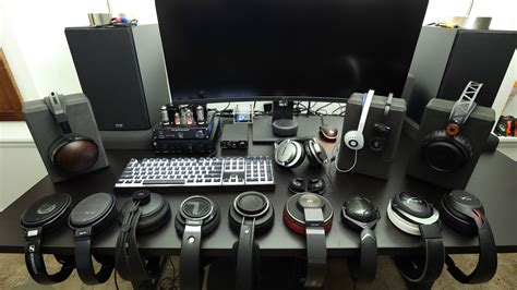 Current headphone collection + desk setup (links and specs in comments ...