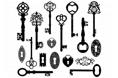 Keys Silhouette ClipArt ~ Illustrations on Creative Market