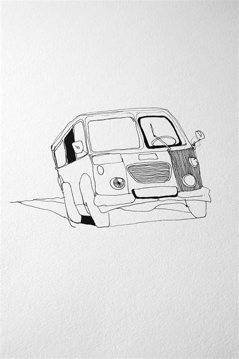 Minimal Van Art Line Car Line Drawing Art Print Minimalist - Etsy