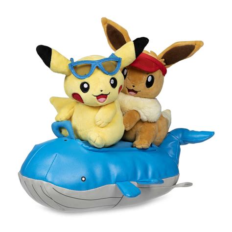 Seasonal Celebrations: Pikachu & Eevee Summer Days Plush | Pokémon Center Original