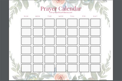 Prayer Calendar - Pray With Confidence