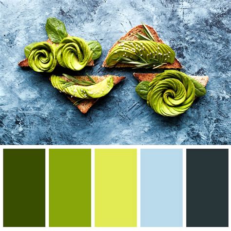 Avocado Tones. | Green colour palette, Green color schemes, Blue colour ...