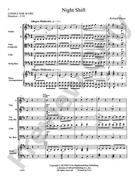 Night Shift: Score: String Orchestra Score - Digital Sheet Music Download