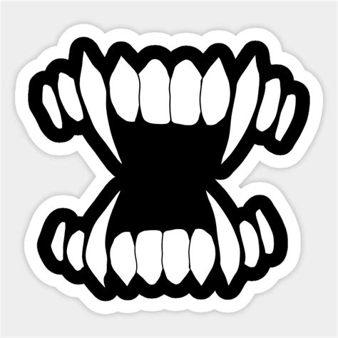 Cartoon monster sharp teeth fangs - Vampire Sharp Teeth - Sticker ...