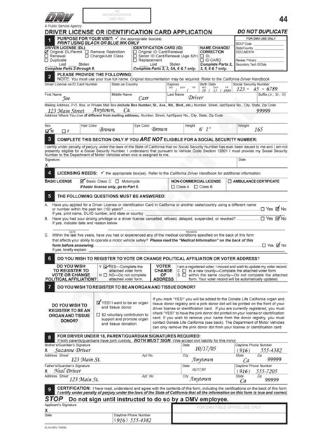 CA DMV DL 44 2006-2021 - Fill and Sign Printable Template Online | US Legal Forms