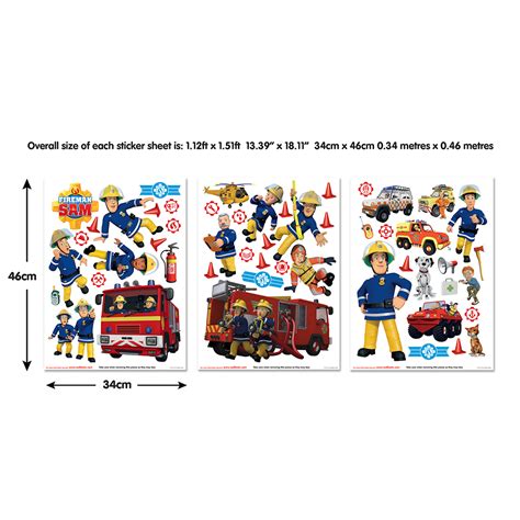 Fireman Sam Wall Stickers for Children Walltastic