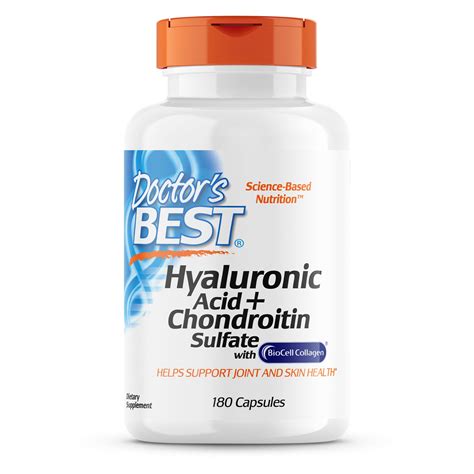 Doctor's Best Hyaluronic Acid with Chondroitin Sulfate, Non-GMO, Gluten Free, Soy Free, Joint ...