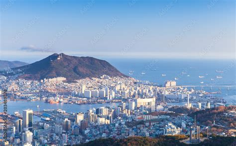 Busan city, South Korea. Aerial view Stock Photo | Adobe Stock