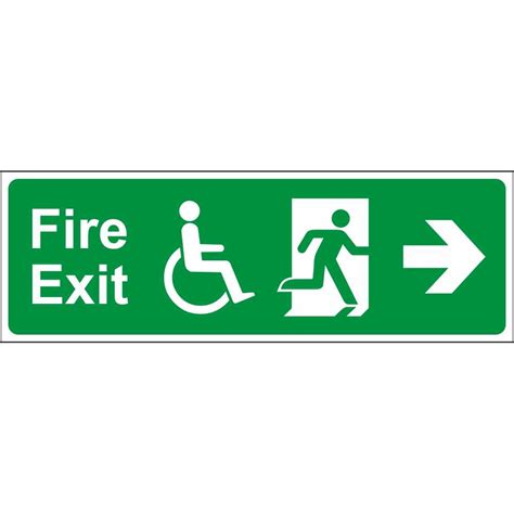 Fire Exit Right Arrow Wheelchair Access Emergency Escape Fire Safety Signs