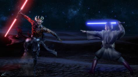 Darth Maul vs Obi-Wan Kenobi by VEmiArt on DeviantArt