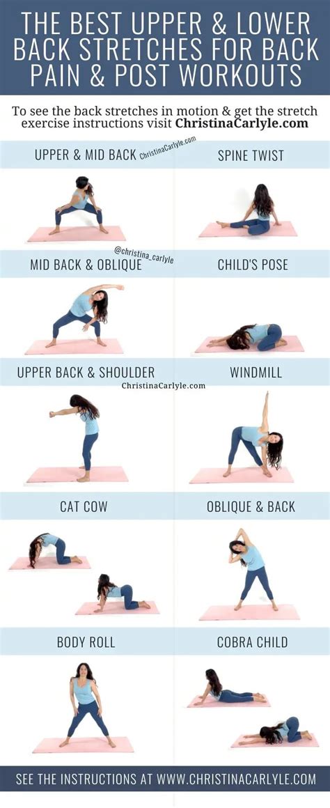 10 Upper and Lower Back Stretches for Pain and after Workouts | Lower ...