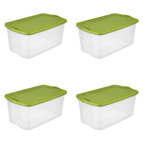 Extra Large Plastic Storage Containers with Lids 120 Qt Clear Bins Box ...