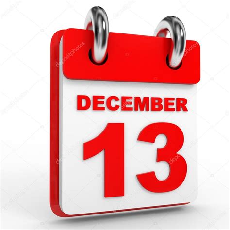 13 december calendar on white background. Stock Photo by ©iCreative3D ...