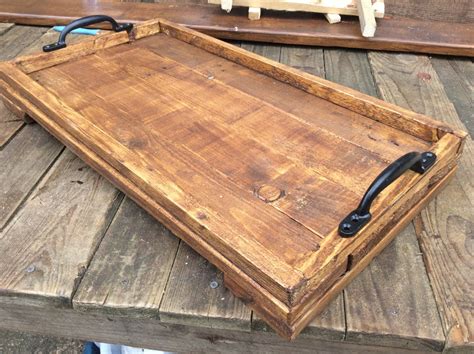 Rustic Wooden Serving Tray made from reclaimed by PalletGenesis ...