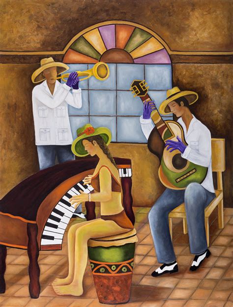 Cuban Musicians - Oils, in cuban themes