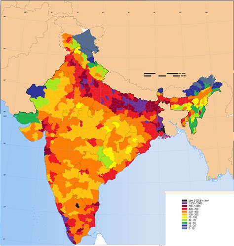 District-level Population Density Map of India,... - Maps on the Web