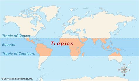 World Map Tropic Of Cancer