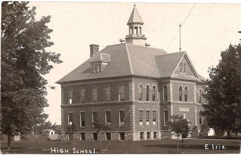 Elsie Michigan, HIGH SCHOOL, 1907 RPPC Postcard | Michigan, High school, Postcard