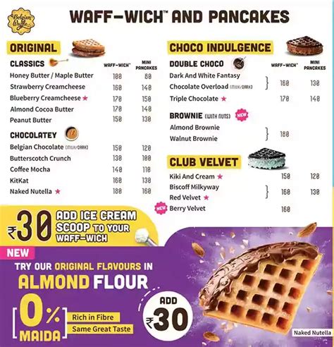 Menu at The Belgian Waffle Co., Mumbai, Shop No. 11