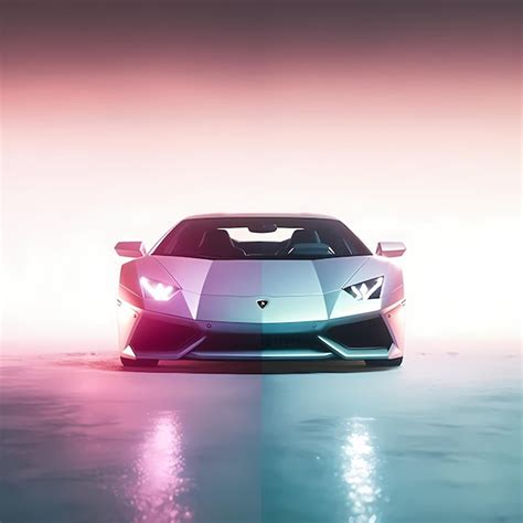 Premium AI Image | Lamborghini Aventador neon dramatic light and unfocused