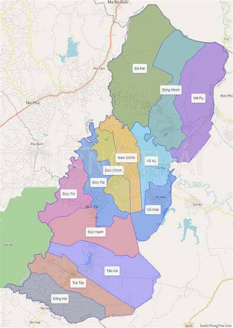 Map of Duc Linh district - Binh Thuan - Thong Thai Real