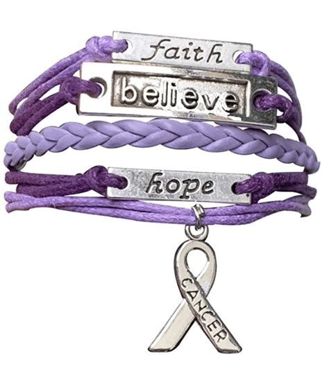 Cancer Awareness Purple Ribbon Bracelet, Pancreatic Cancer Bracelet, Awareness Bracelet ...